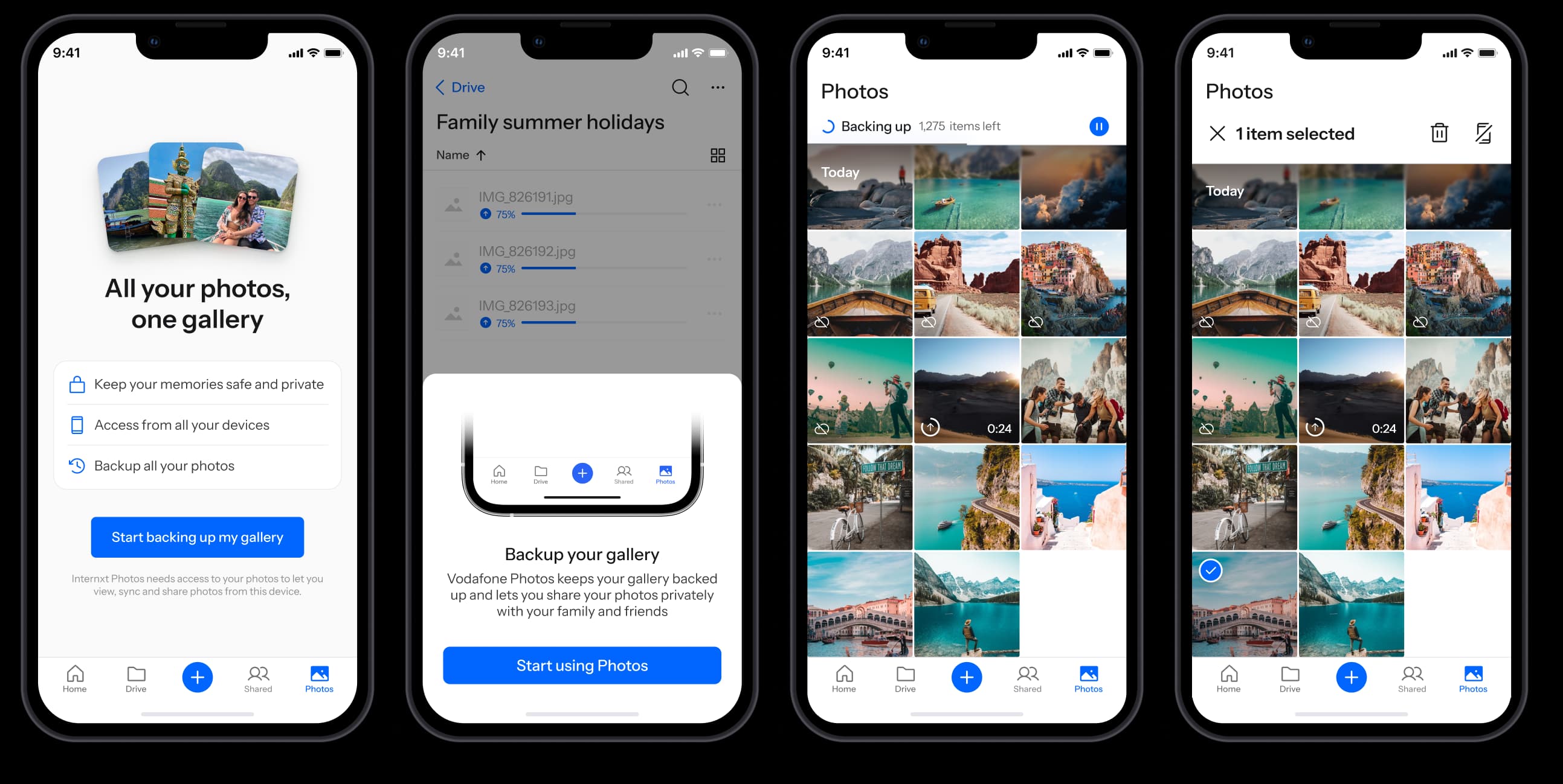Internxt Drive panel interface